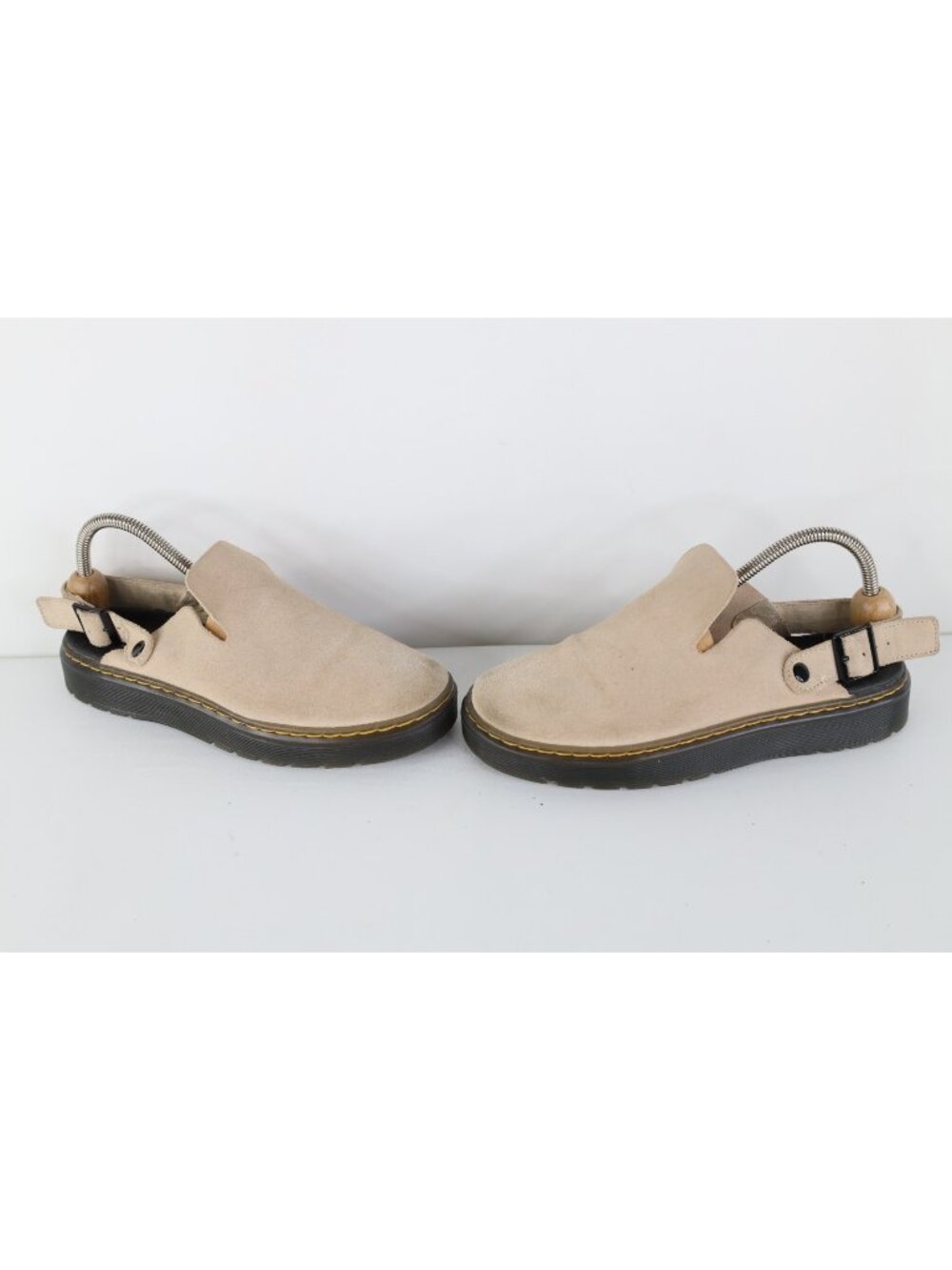 Vintage Y2K Dr Martens Womens 9 Mens 8 Suede Leather Platform Mules Shoes Beige